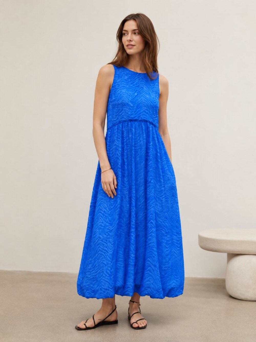 Inwear crincled chiffon blue empire dress